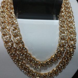 Double Chain 'ACRYLIC' GOLD Short Necklace